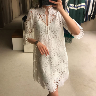 Olympus Long sleeve Summer Vacation White Dress